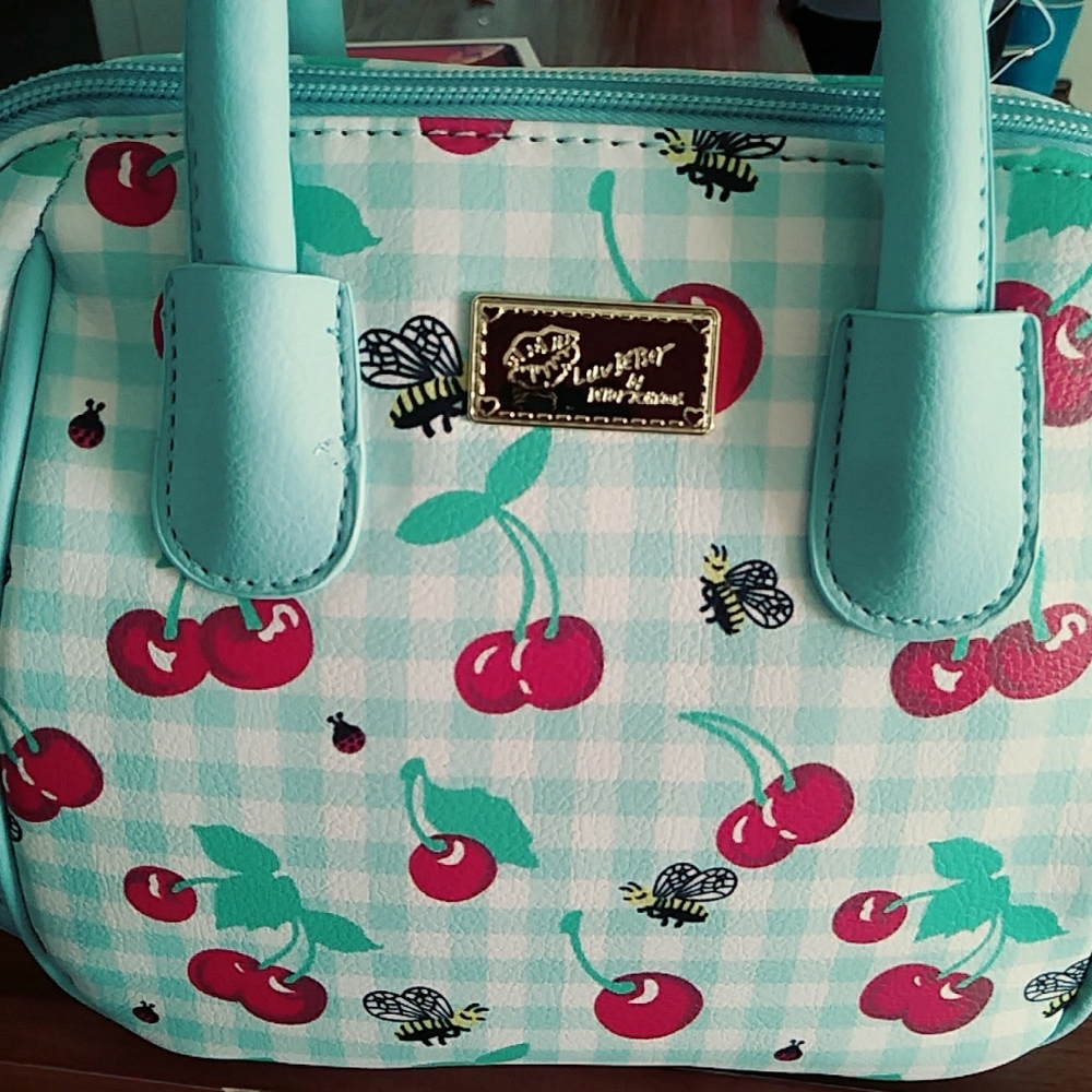 Luv Betsey Johnson mini Satchel cherries checks